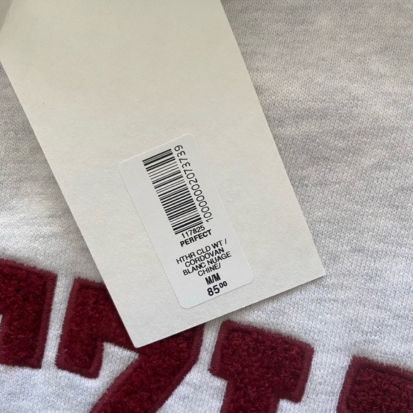 Aritzia Cream Sweatfleece Hoodie with Black Label - Picture 3 of 3